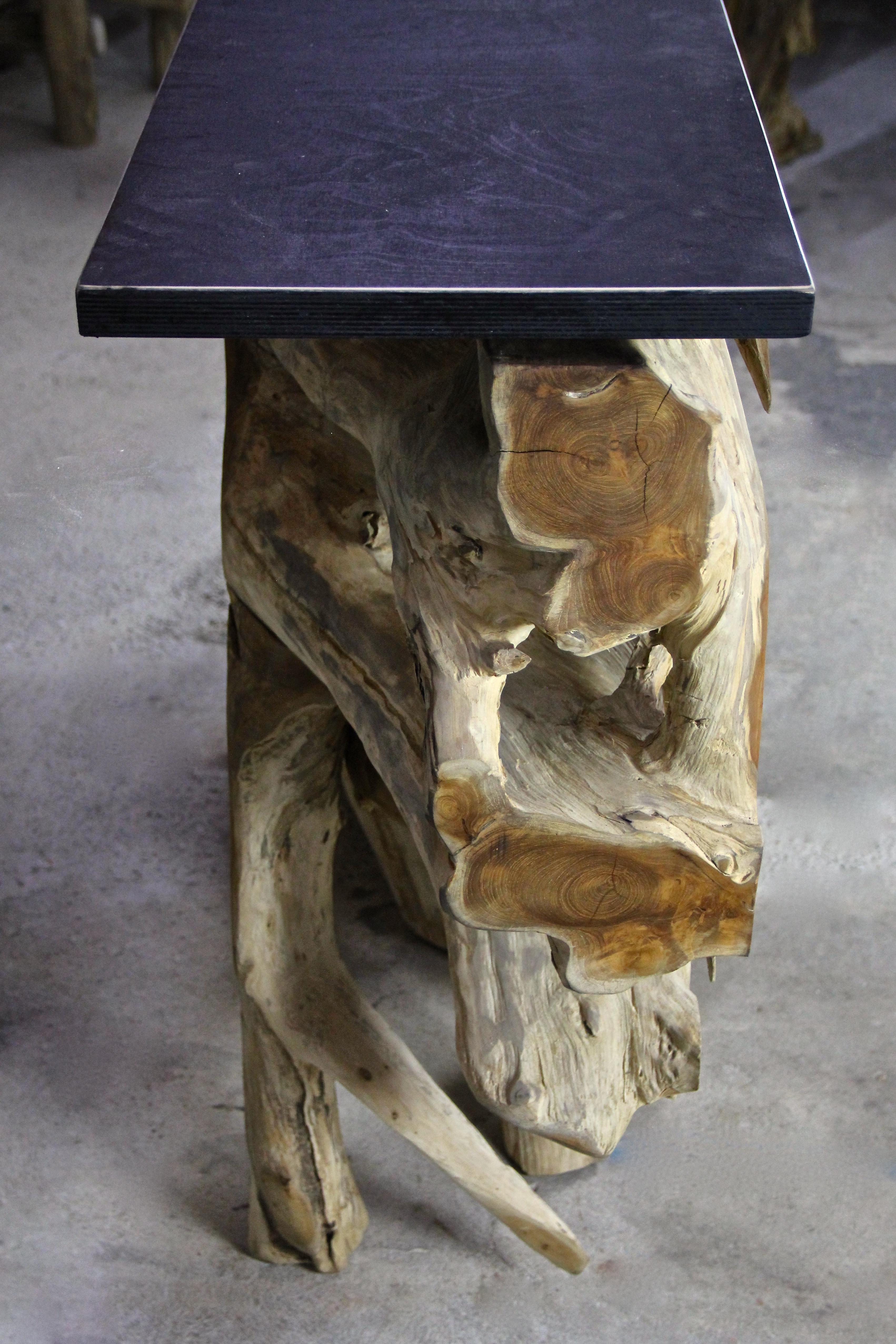 modern root console table