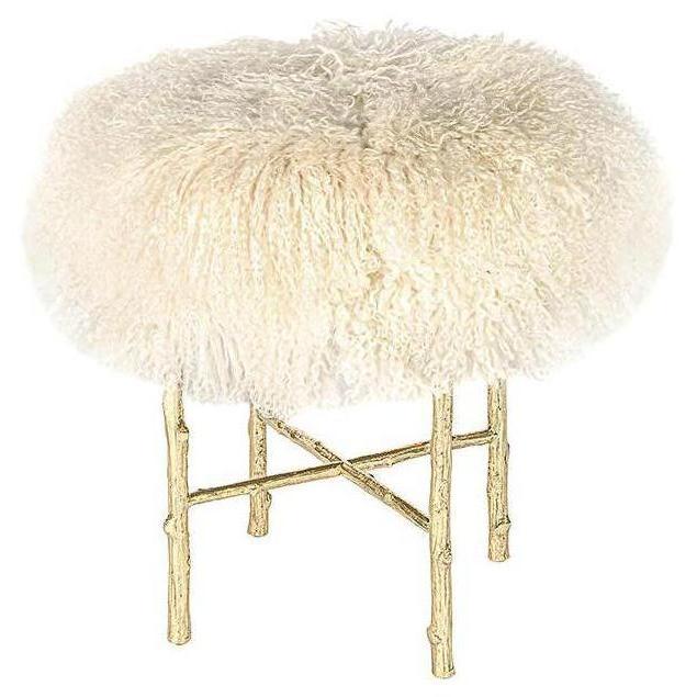 Polished Solid Brass Counter Stools in a Jansen Inspired Faux Bamboo