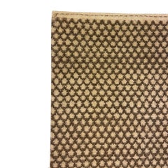 Organic Modern Cream and Gray Wool Area Rug, 2' x 3'