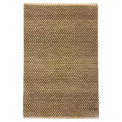 Organic Modern Cream and Gray Wool Area Rug, 2' x 3'