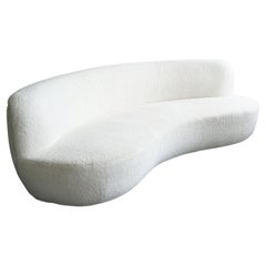 Organic Modern Curved Sofa, White Bouclé, contemporary 