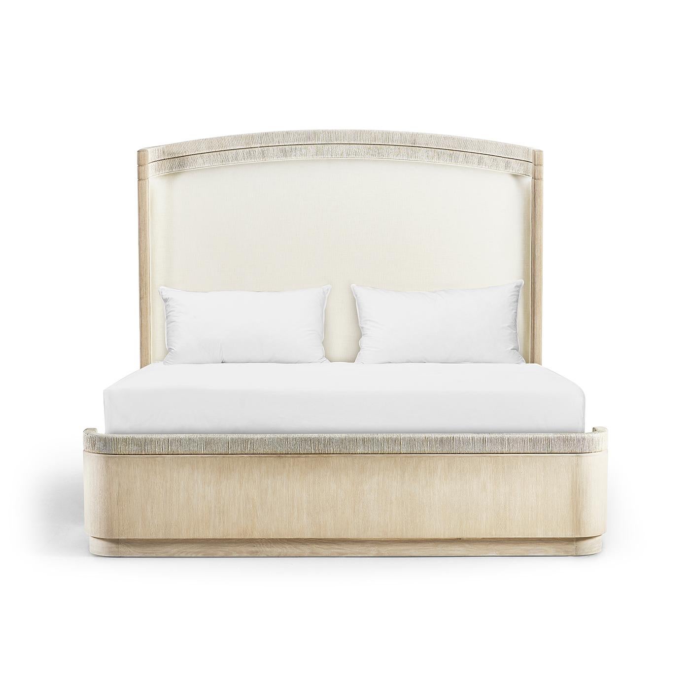 Vietnamese Organic Modern Danish Cord King Bed For Sale