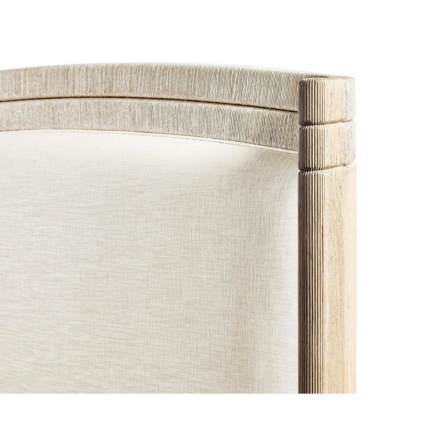 Fabric Organic Modern Danish Cord King Bed For Sale