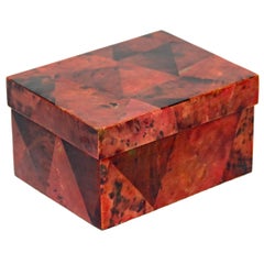 Organic Modern Decorative Box in Exotic Red Lacquered Pen Shell