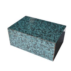 Vintage Organic Modern Decorative Rectangular Green Malachite Stone Look Wood Box