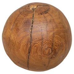 Organic Modern Decorative Teak Wood Ball Sculpture