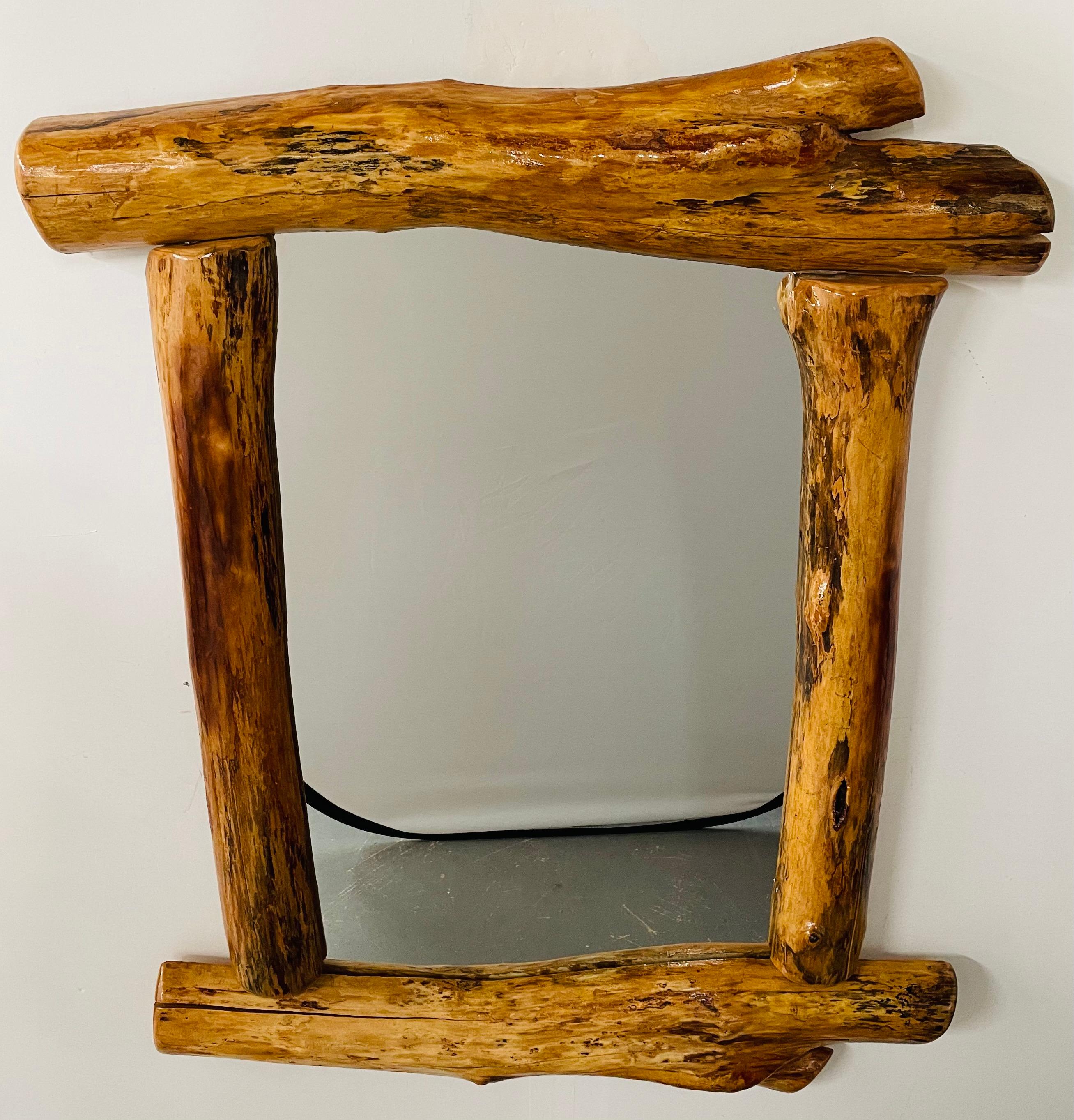 log mirror frame