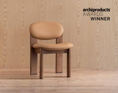 Organic Modern Dining Chair in Black Vegan Leather — Archipen by NOOM
