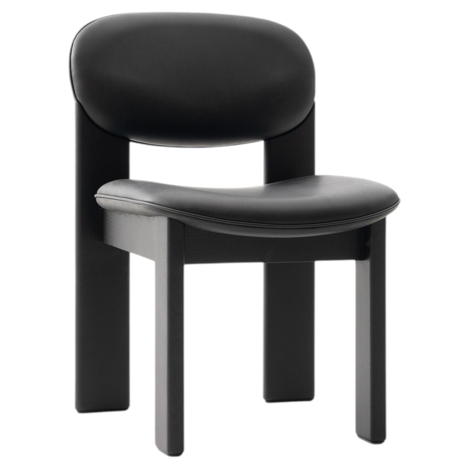 Organic Modern Dining Chair in Black Vegan Leather — Archipen by NOOM For Sale