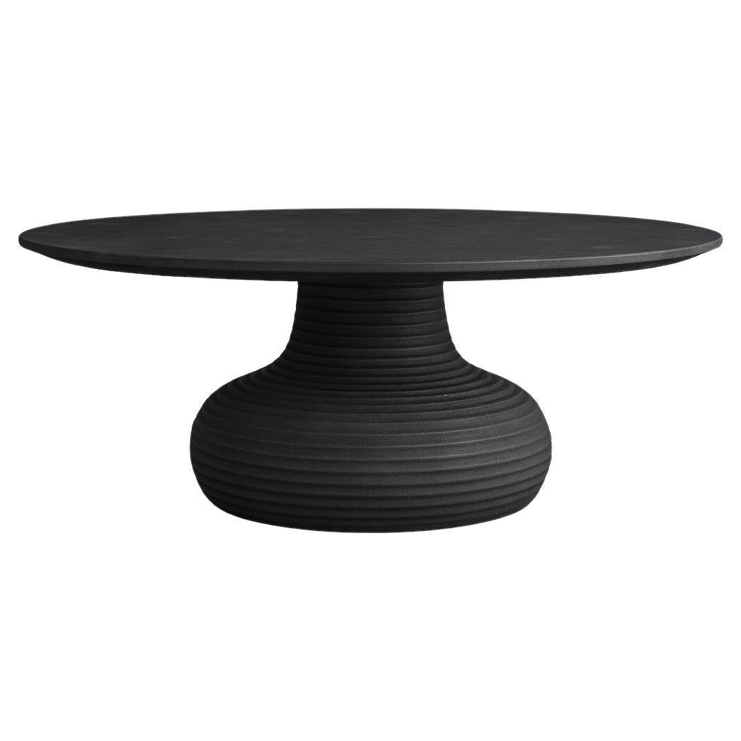 Organic Modern Dining Table for Indoor or Covered Outdoor Spaces-Graphite Black
