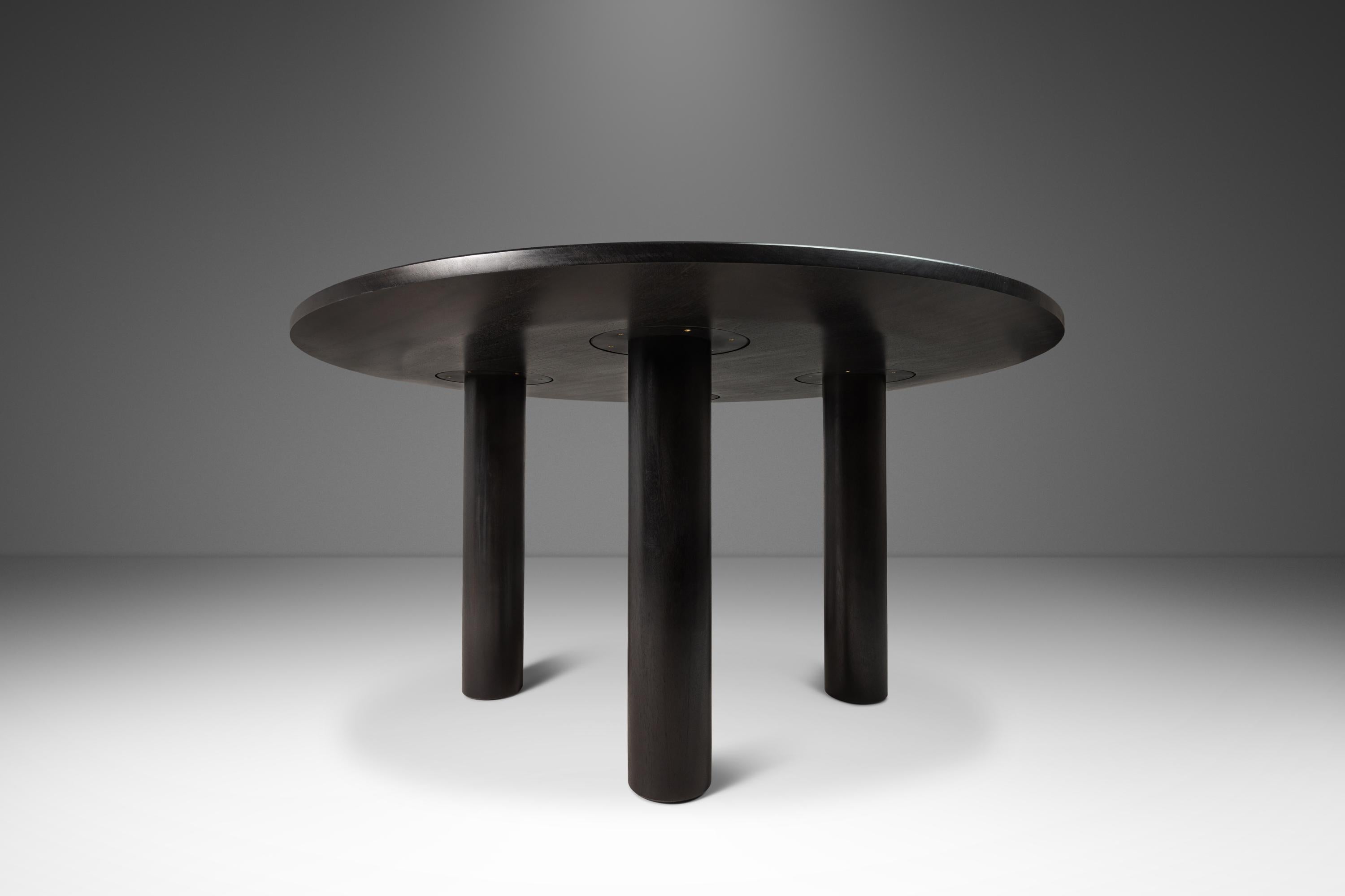 Organic Modern Dining Table in Ebonized African Sapale Mahogany by Mark Leblanc For Sale 7