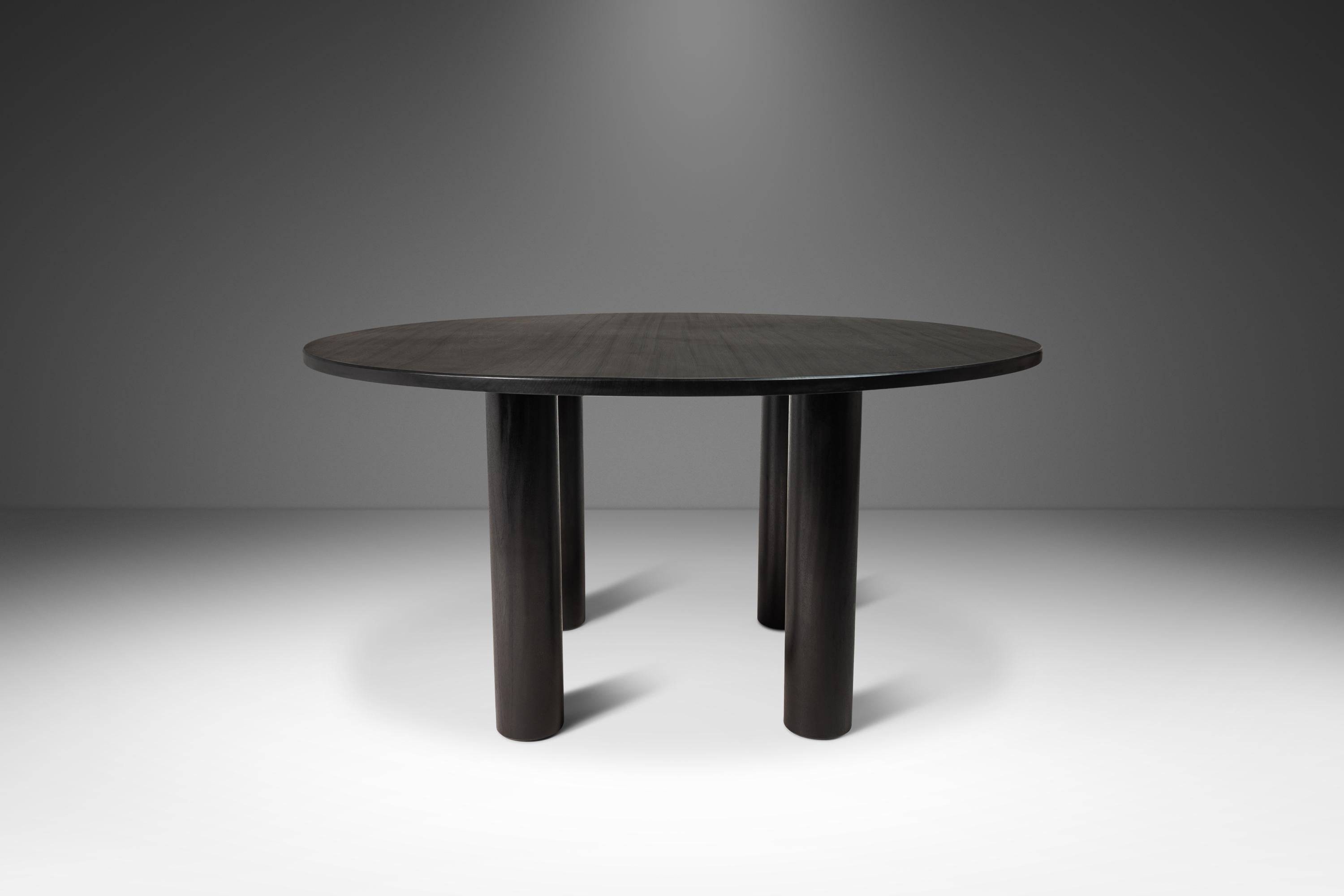 Organic Modern Dining Table in Ebonized African Sapale Mahogany by Mark Leblanc For Sale 9