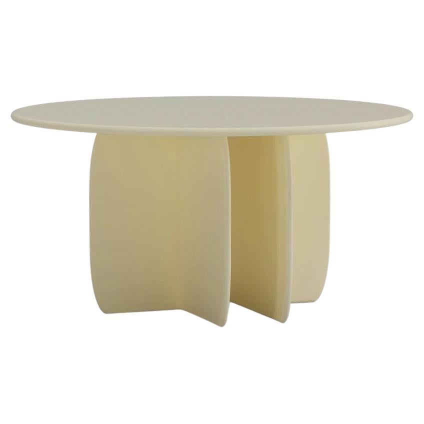 Organic Modern Dinner Table Catus in Sand yellow lacquered wood