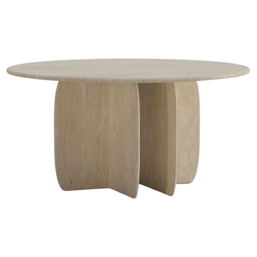 Organic Modern Dinner Table Catus in Travertine Marble For Sale