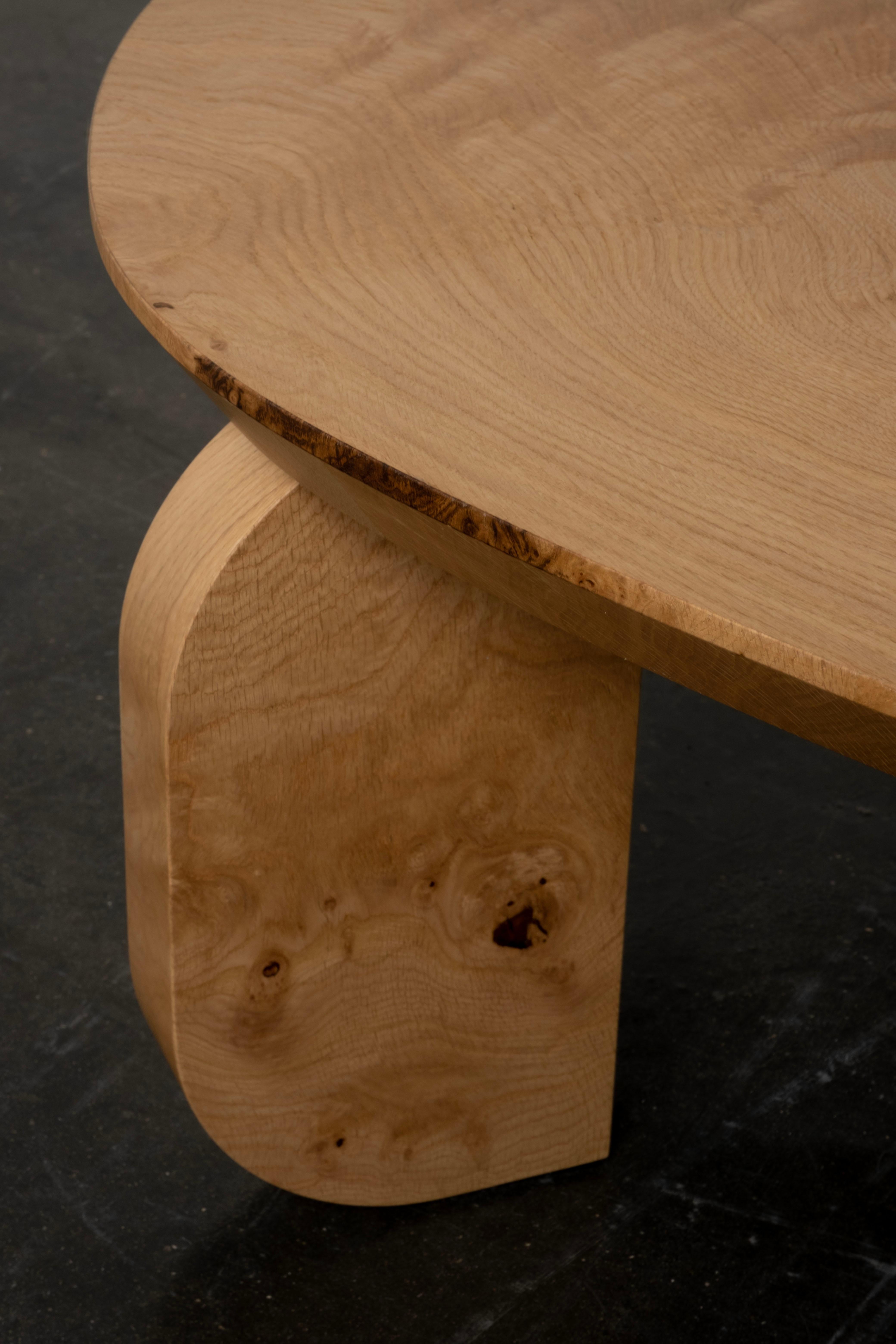 Portuguese Organic Modern Dornes Coffee Table, Oak Root, Handmade in Portugal by Greenapple For Sale