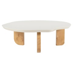 Organic Modern Dornes Coffee Tables, Oak Root, White, Handmade by Greenapple