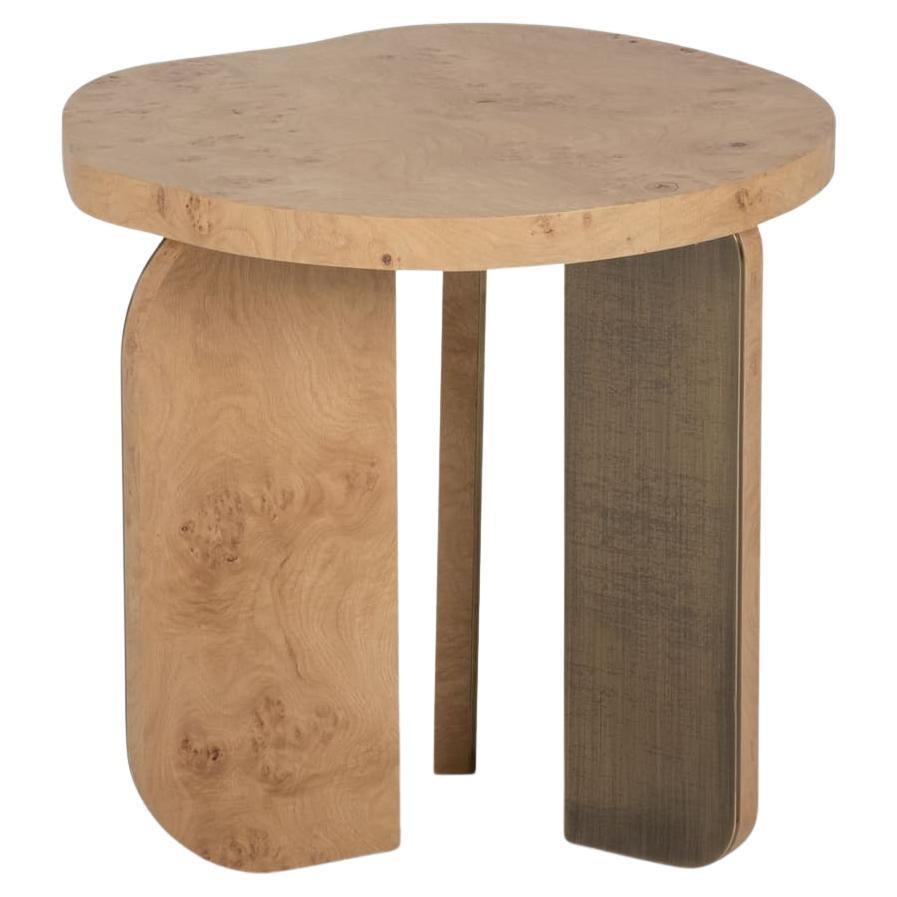 Tavolino organico moderno Dornes, Oak Brass, fatto a mano in Portogallo da Greenapple