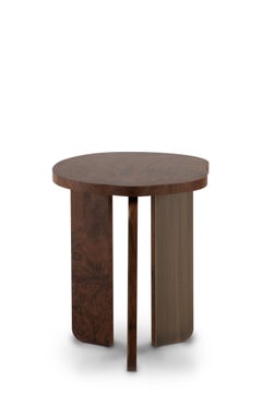 Mesa auxiliar Dornes moderna y ecológica, nogal latón, hecha a mano Portugal by Greenapple