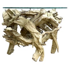 Organic Modern Driftwood Branches Side Table