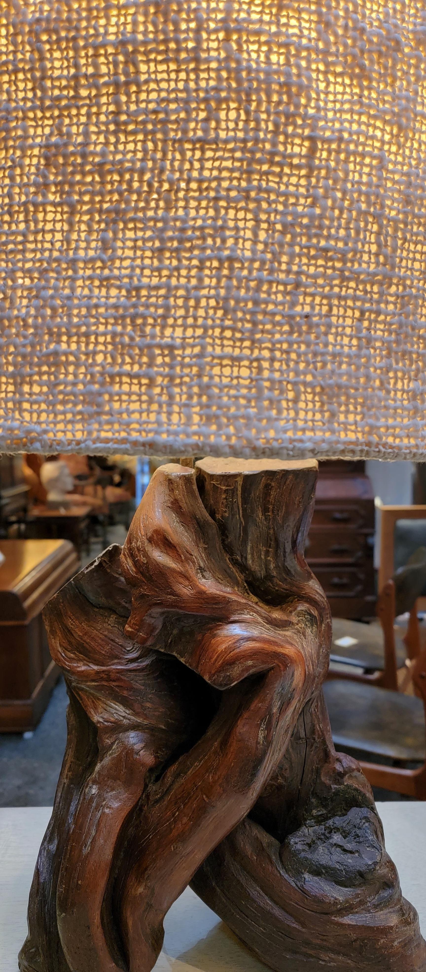 Organic Modern Driftwood Root Table Lamp For Sale 4