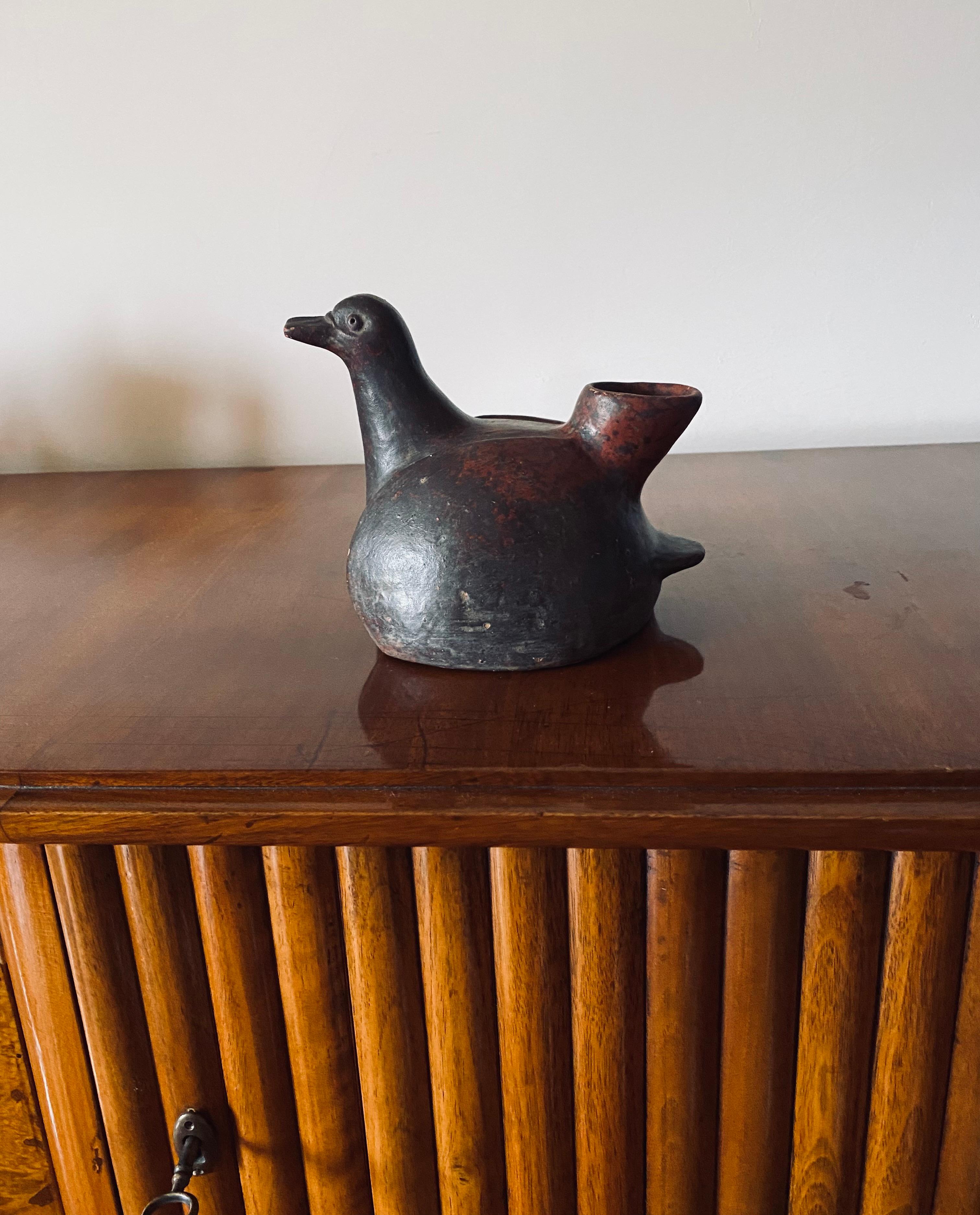 Organischer moderner Krug in Form einer Ente, Keramik, Mexiko 1970er Jahre im Angebot 10