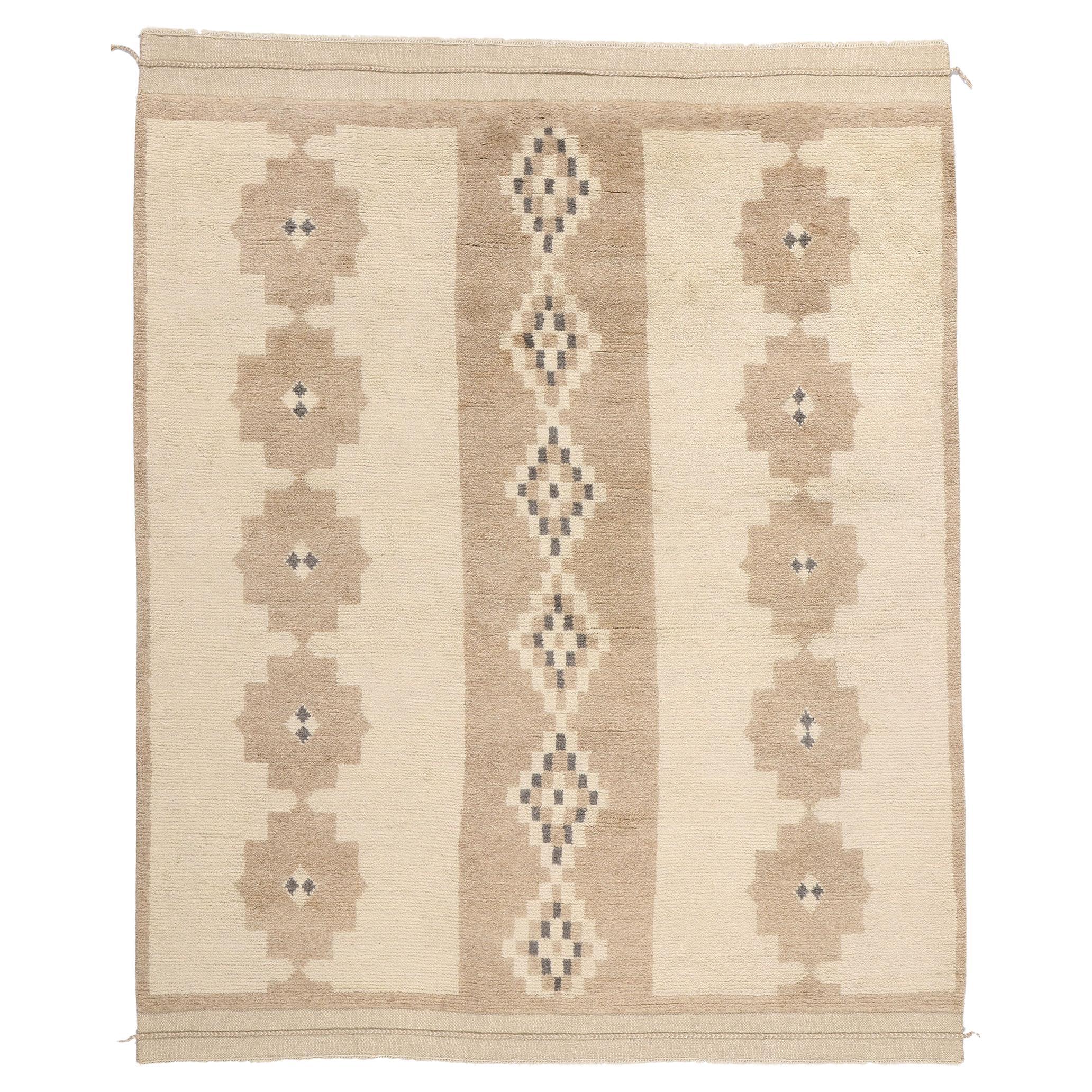 Organic Modern Earth-Tone Moroccan Area Rug