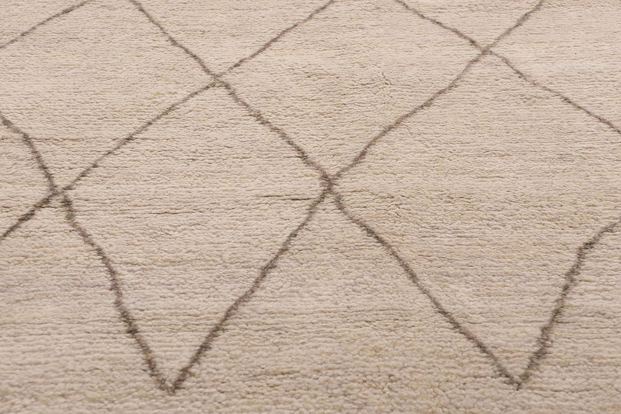 Organic Modern Earth-Tone Moroccan Rug, Wabi-Sabi Meets Sustainable Elegance In New Condition For Sale In Dallas, TX