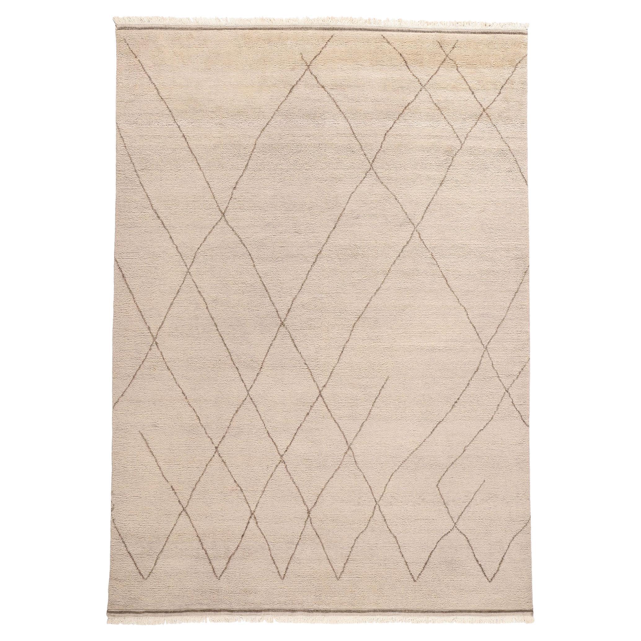 Organic Modern Earth-Tone Moroccan Rug, Wabi-Sabi Meets Sustainable Elegance