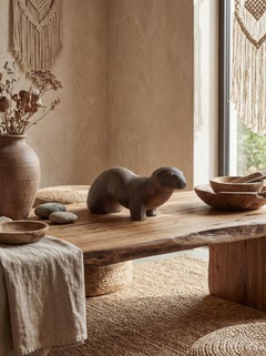 Organic Modern Elena Laverón Ceramic Otter Sculpture 1980s