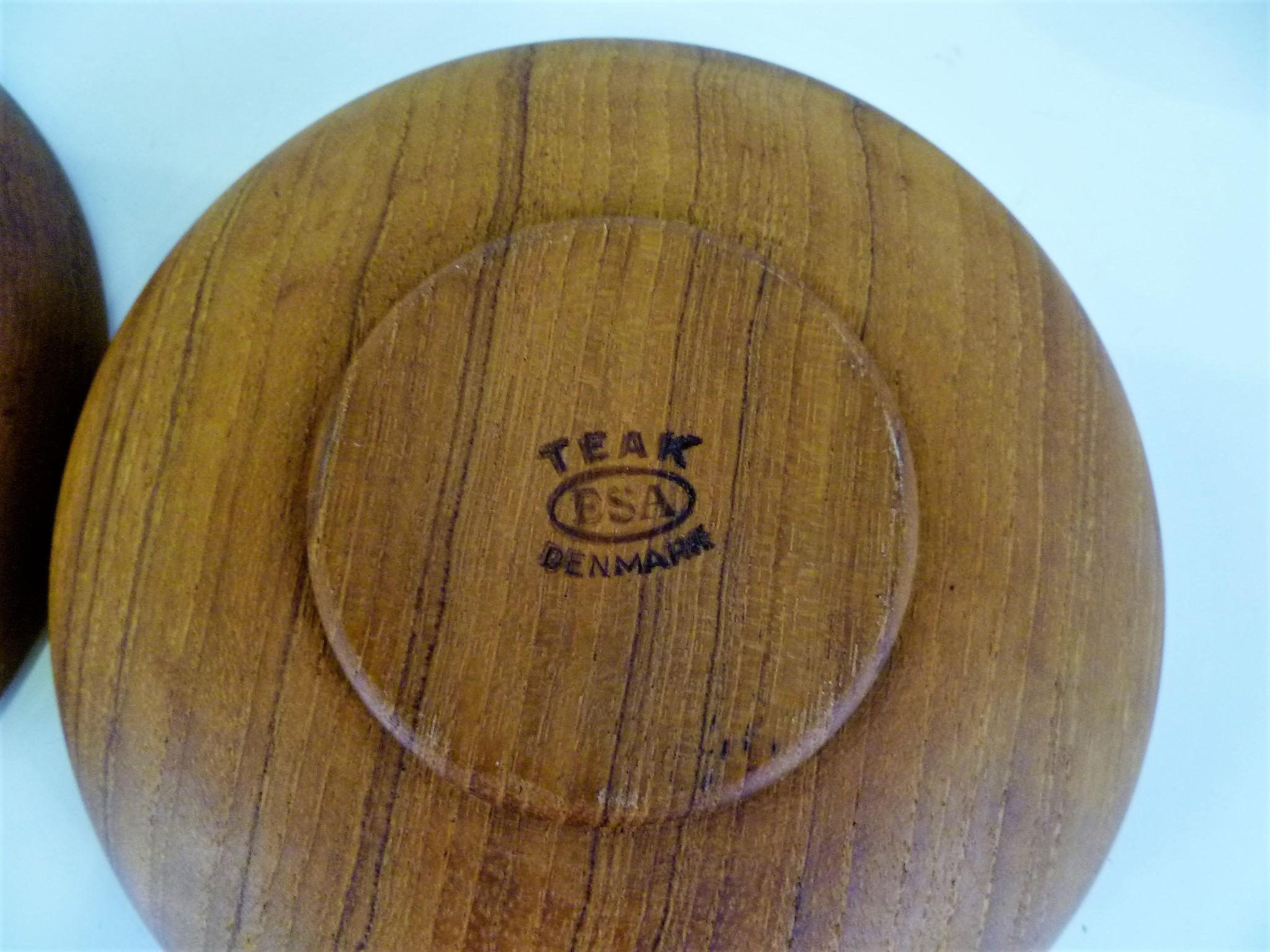 Organic Modern ESA Teak Salad Bowls by Erik S. Angelo Denmark 1960s Set of 8 In Good Condition In Miami, FL