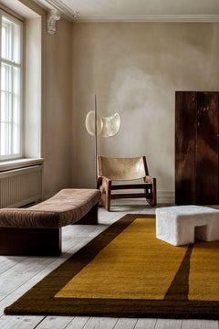 Organic Modern Ethnic Rug Pattern Brown, Beige, Mustard