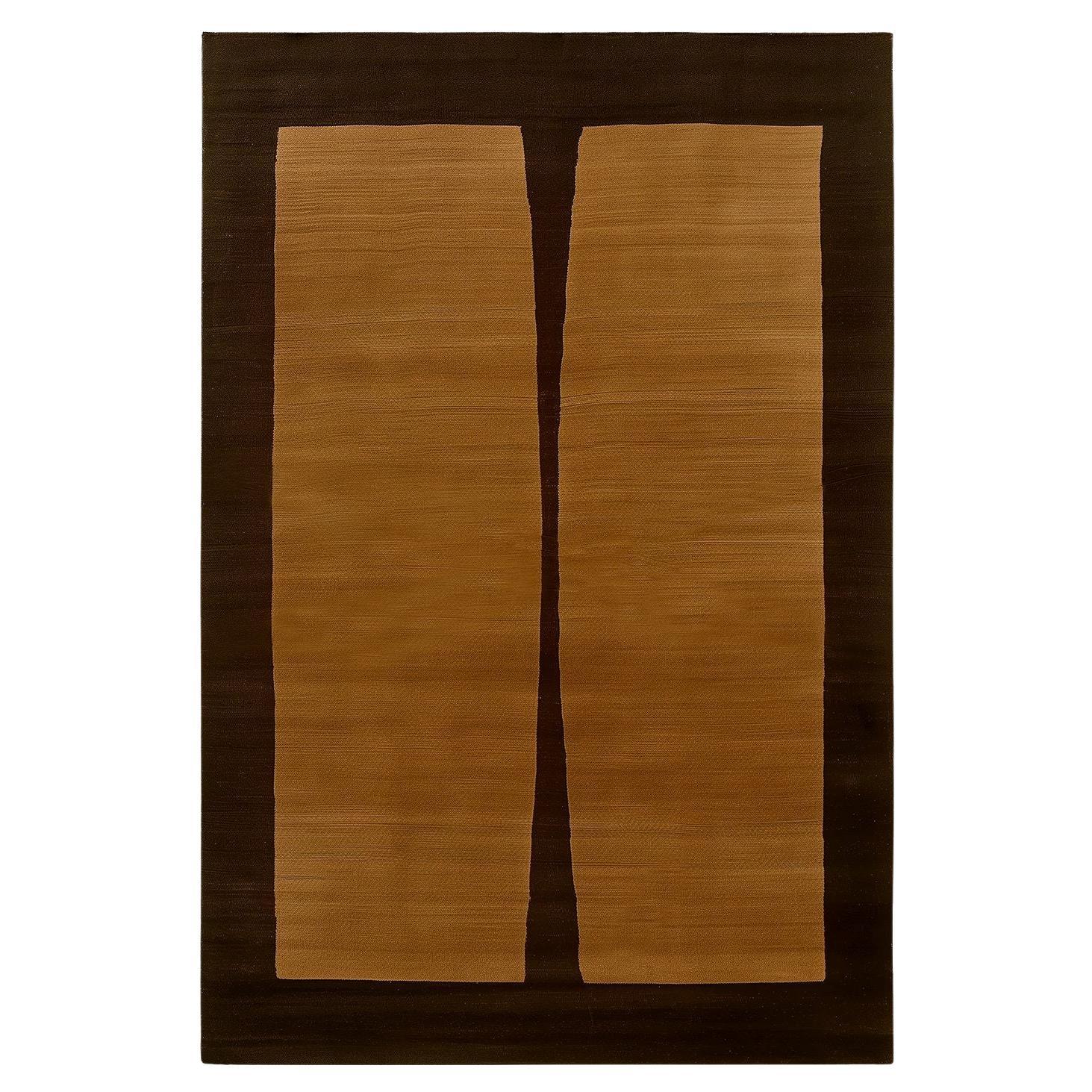 Alfombra Étnica Moderna Patrón Marrón, Beige, Mostaza