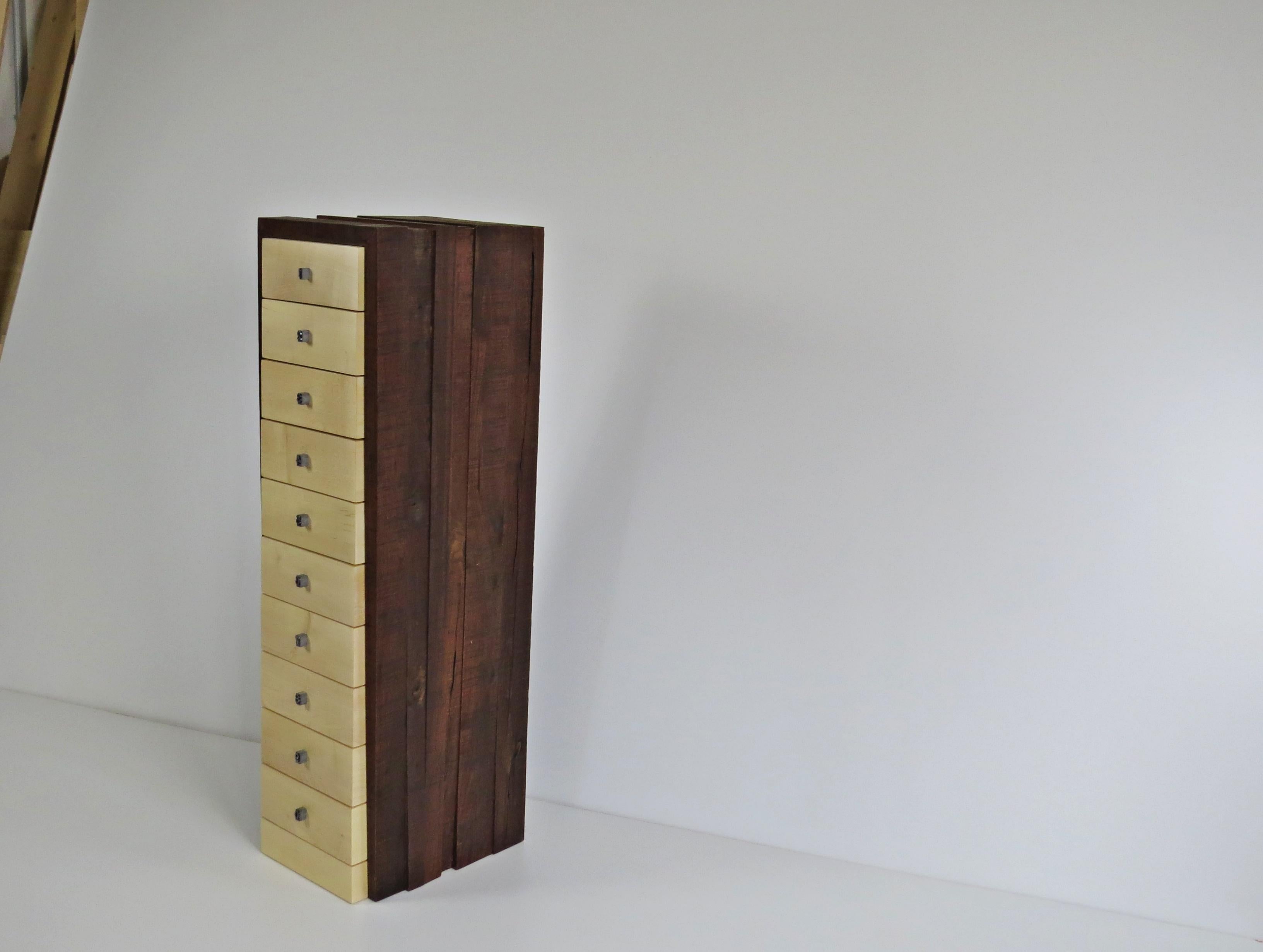 German Organic Modern, European, 21st Century, Drawer Cabinet, Dresser, Walnut, Maple For Sale