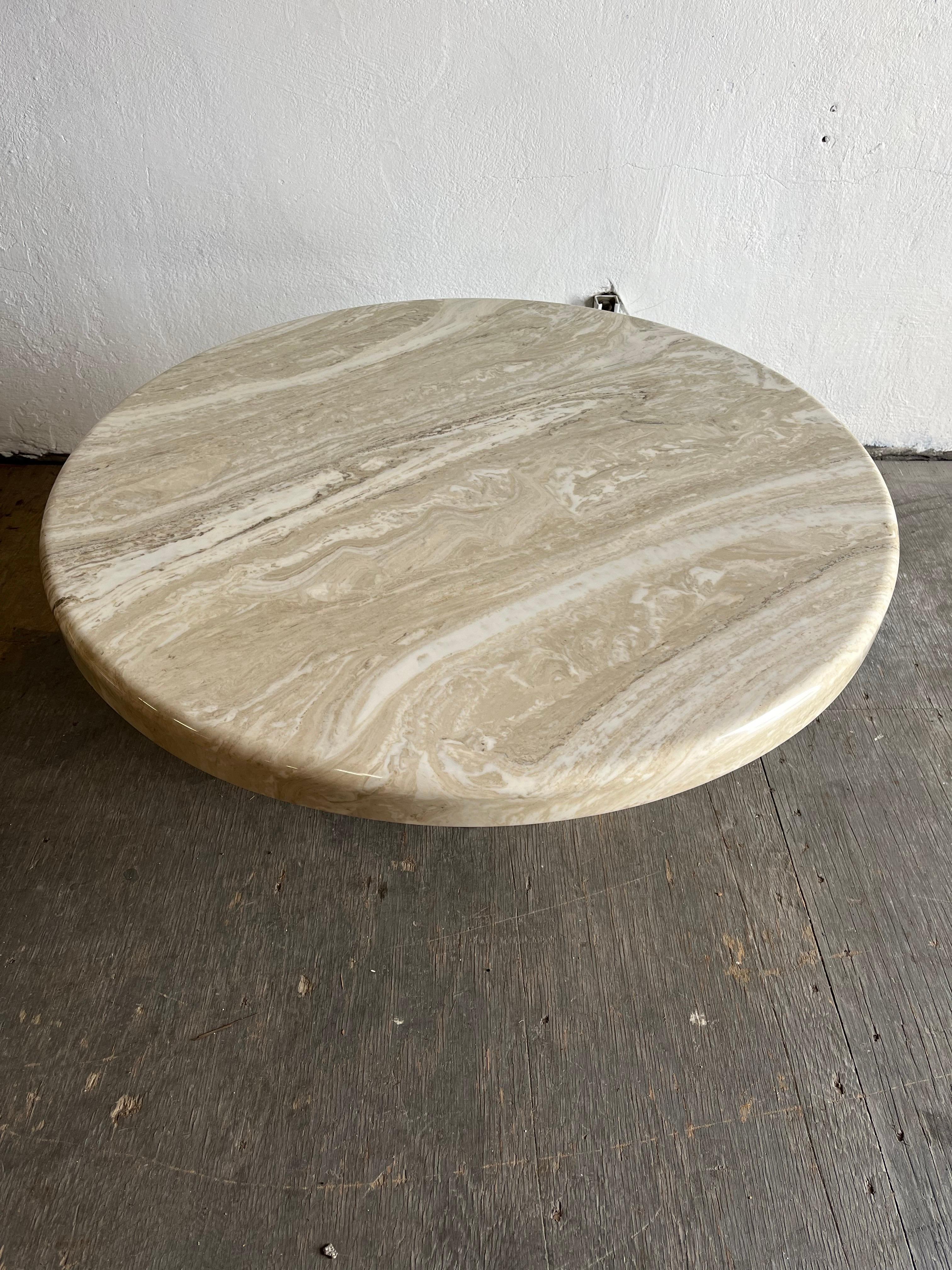 Unknown Organic Modern Faux Marble Resin Coffee Table For Sale
