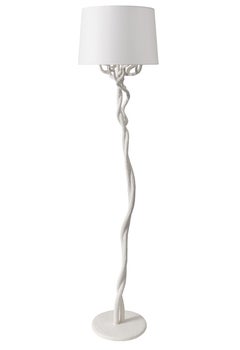Organic Modern "Fioli" Tree Branch Floor Lamp in White Plaster by Benediko