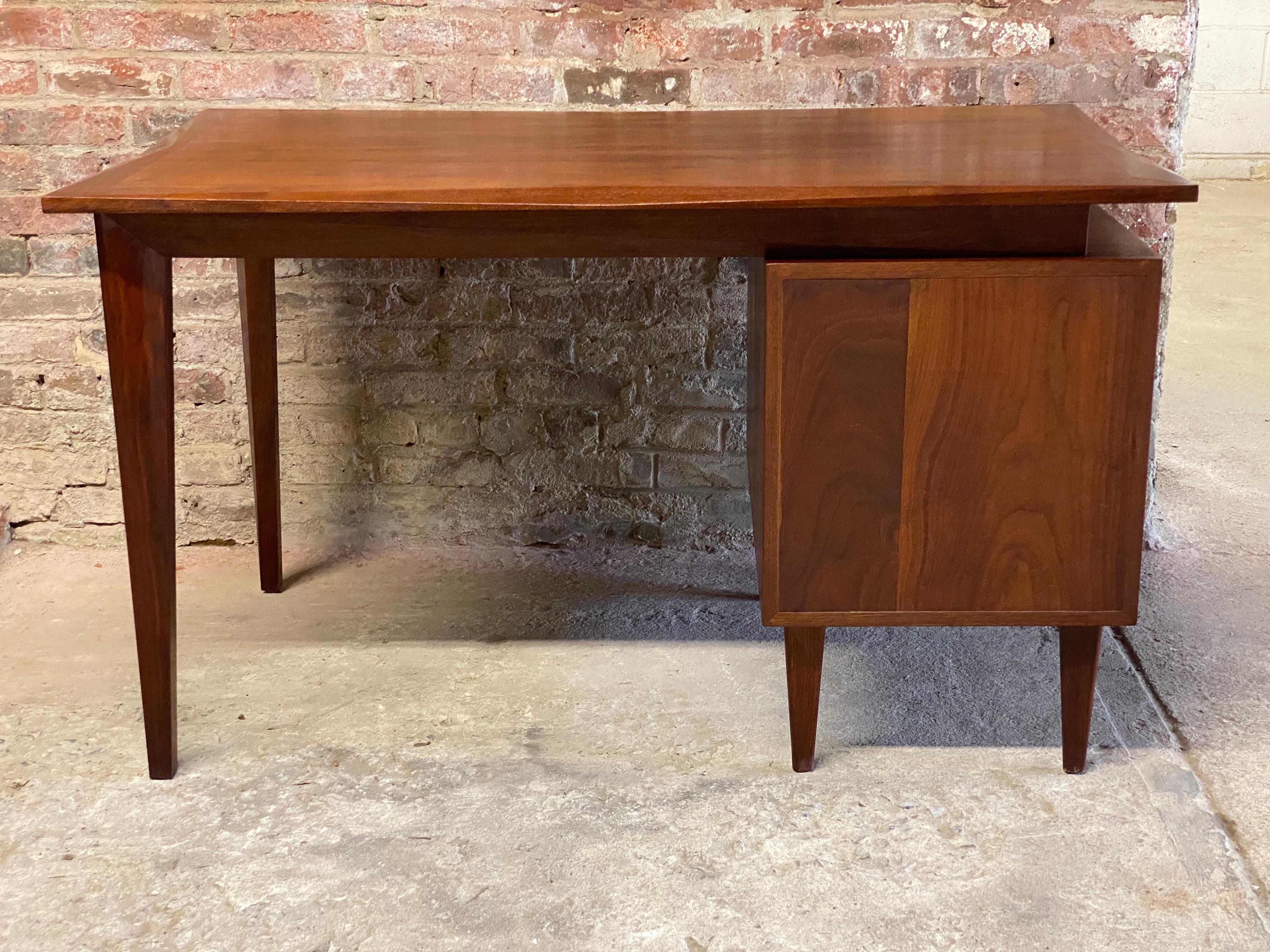 Organic Modern Floating Top Walnut Desk In Good Condition In Garnerville, NY