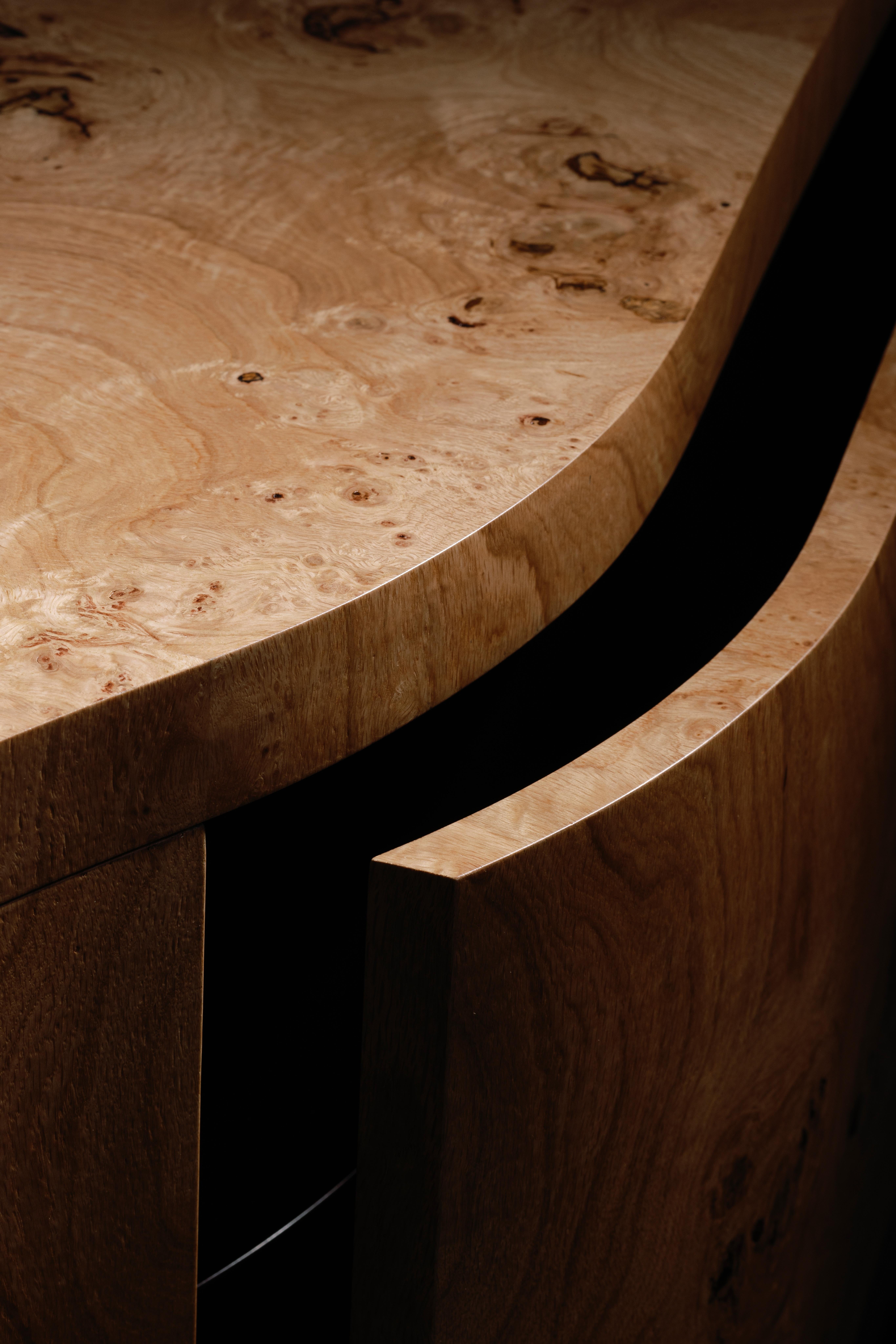 Organic Modern Formosa Console Table, Oak Root, Lacquer, Handmade by Greenapple For Sale 3