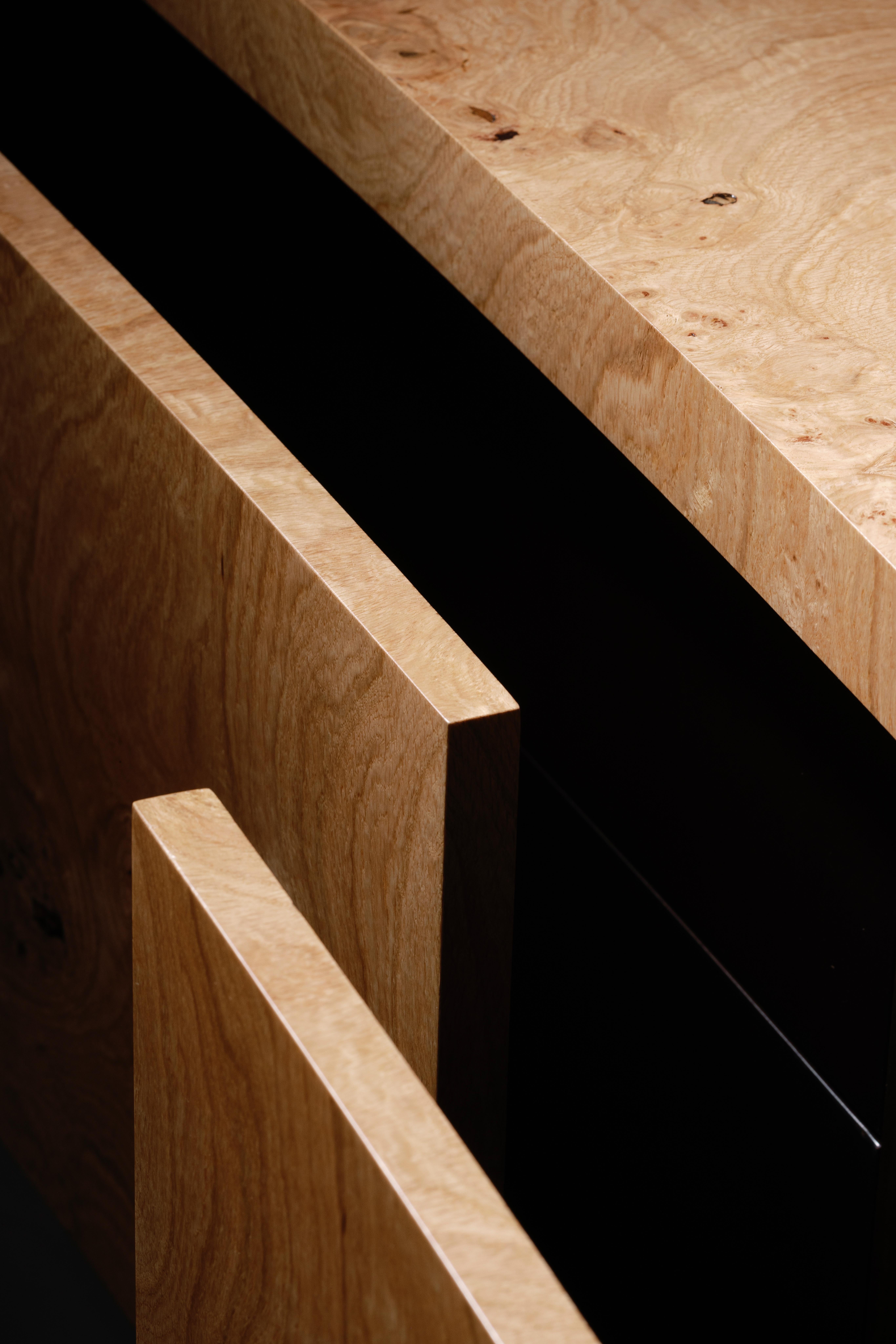 Organic Modern Formosa Console Table, Oak Root, Lacquer, Handmade by Greenapple For Sale 4
