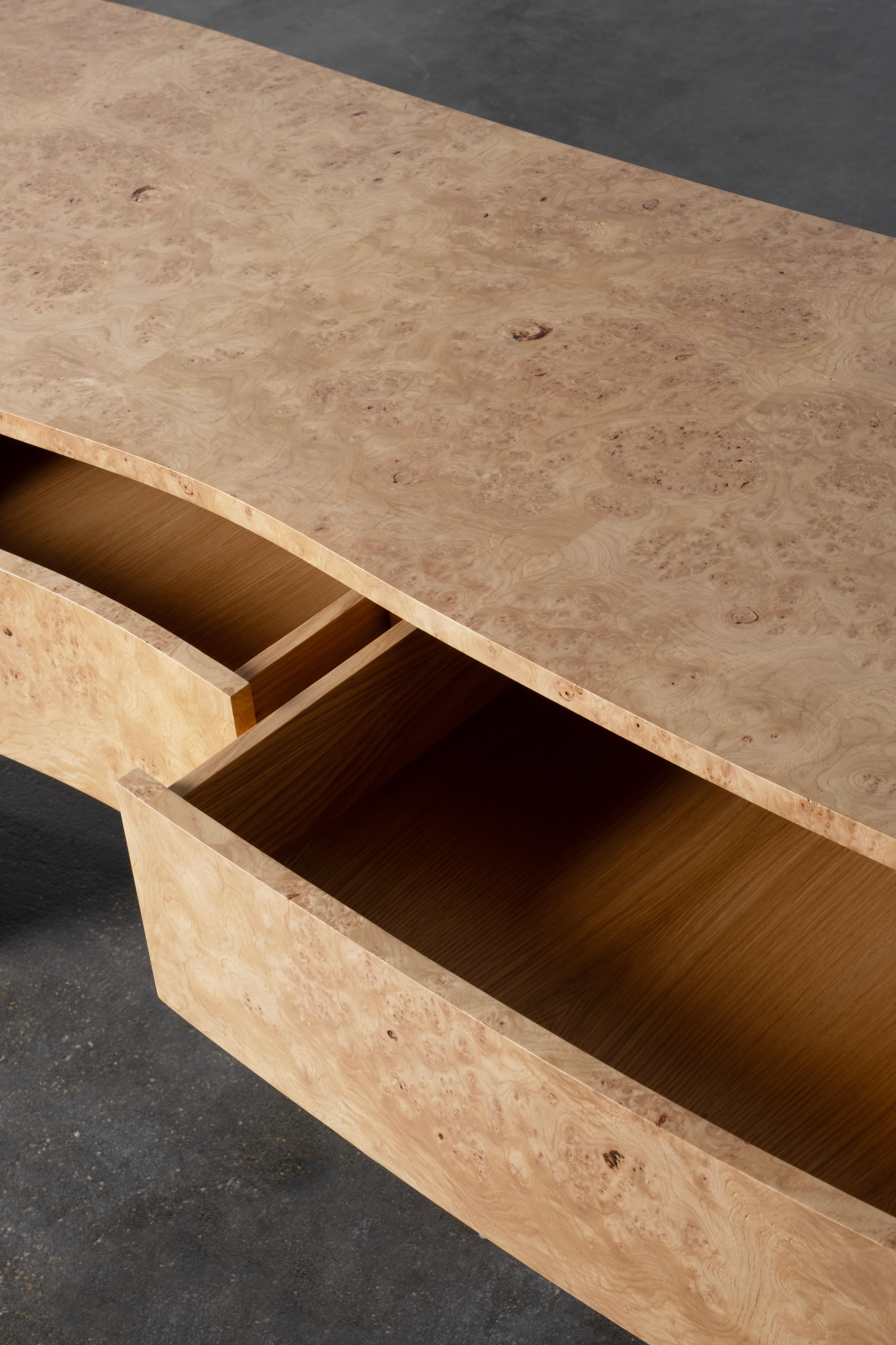 Organic Modern Formosa Console Table, Oak Root, Lacquer, Handmade by Greenapple For Sale 4