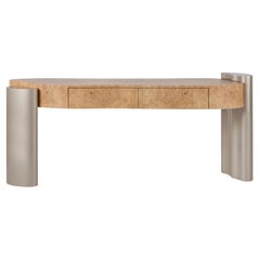 Organic Modern Formosa Console Table, Oak Root, Lacquer, Handmade by Greenapple