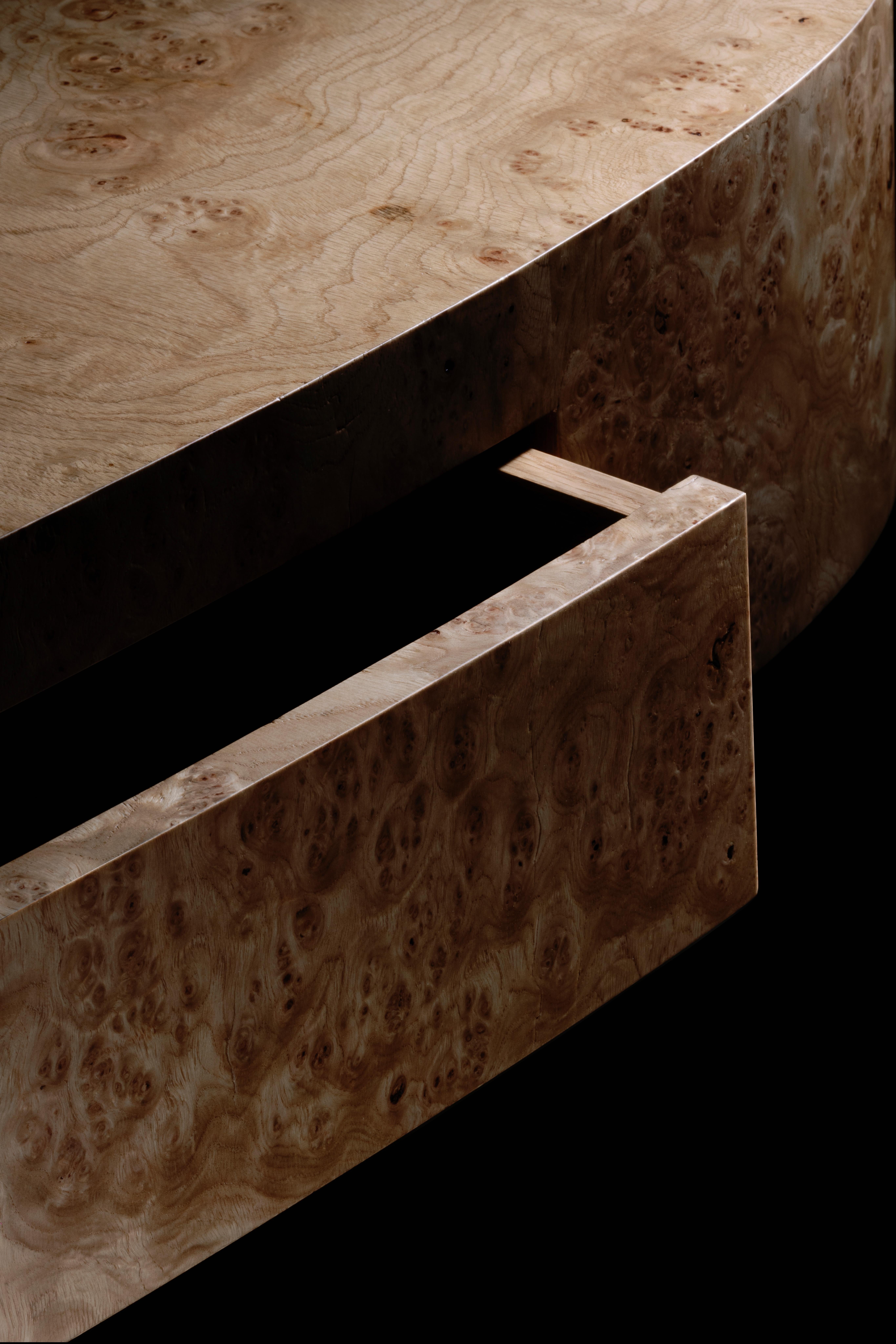 Organic Modern Formosa Console Table, Oak Root, Lacquer, Handmade by Greenapple For Sale 1
