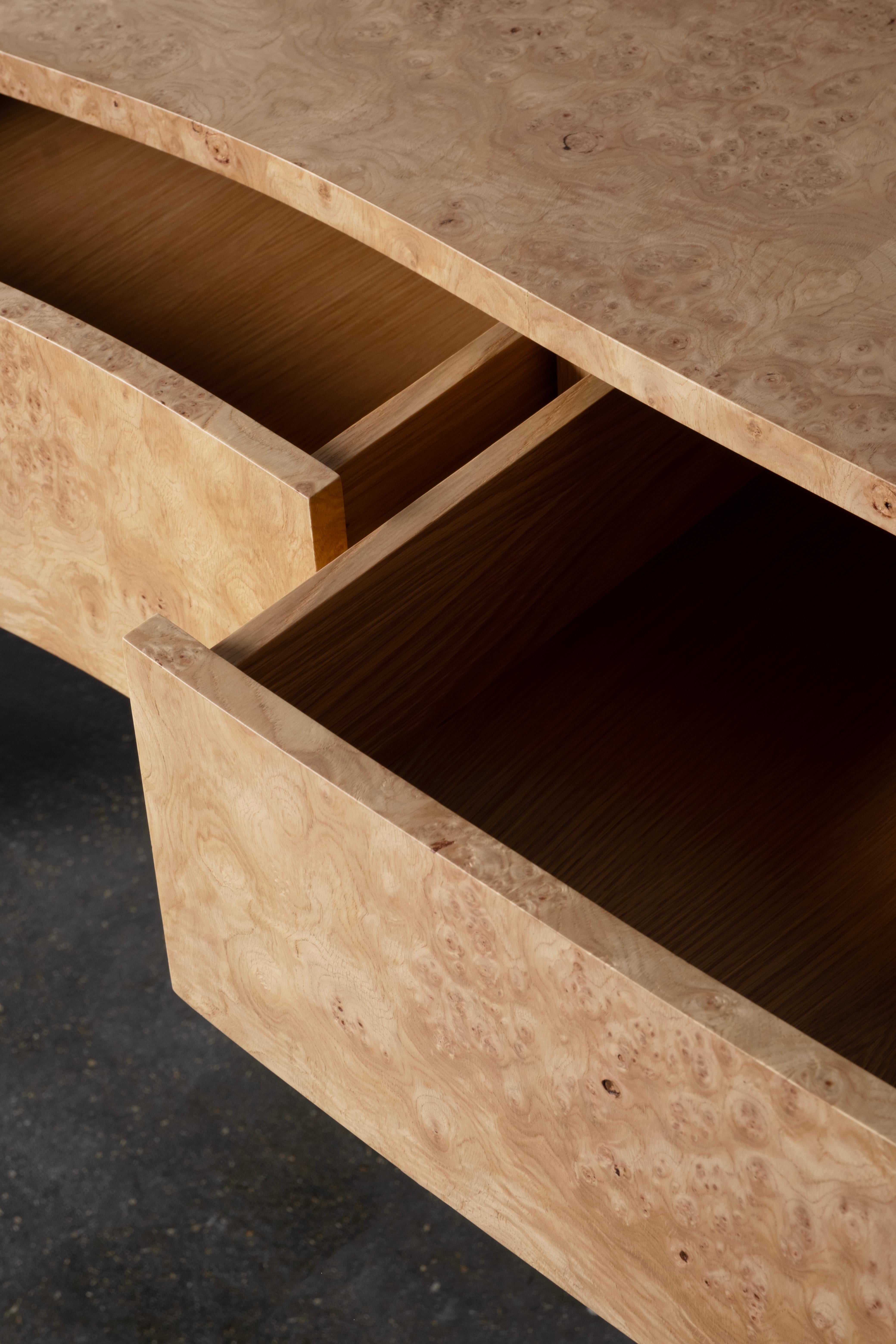 Organic Modern Formosa Console Table, Oak Root, Lacquer, Handmade by Greenapple For Sale 2