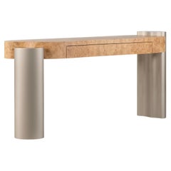 Table console moderne organique Formosa, racine de chêne, laquée, fabriquée à la main par Greenapple