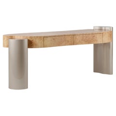Organic Modern Formosa Console Table, Oak Root, Lacquer, Handmade by Greenapple