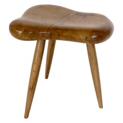 Organic Modern Freeform French Oak Wood Stool