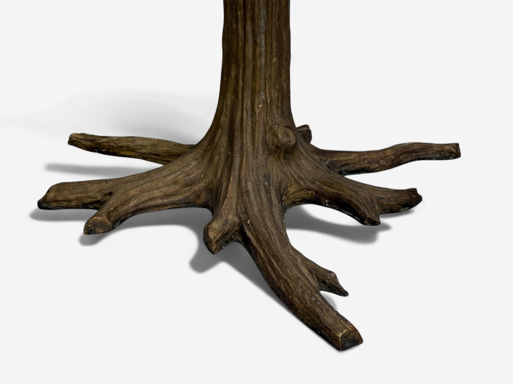 Organic Modern, Gilt Metal, Faux Bois Table Base, United States, 21st c. For Sale 1