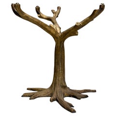 Base per tavolo moderna organica, metallo dorato, Faux Bois, Stati Uniti, 21° secolo.