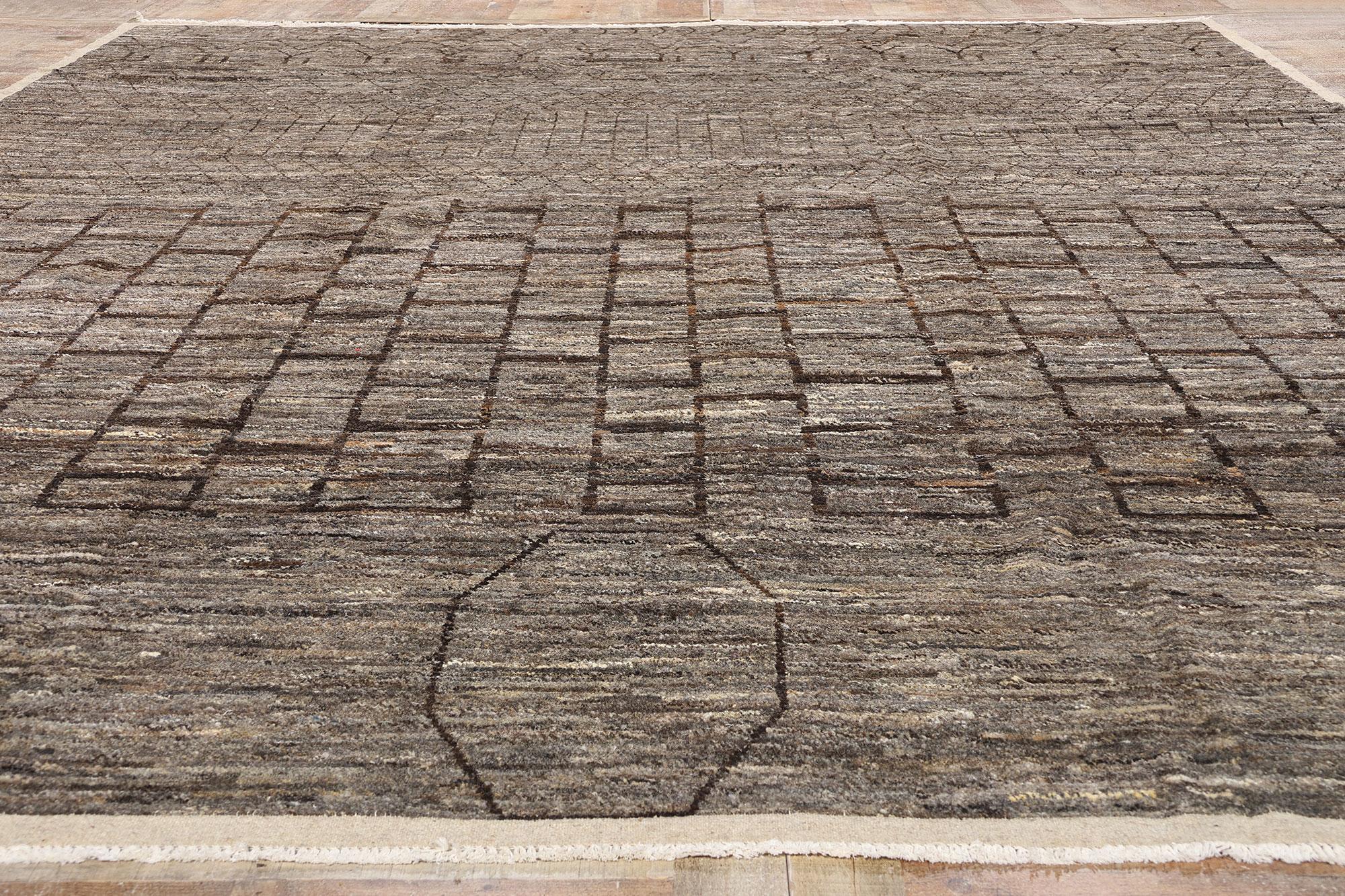 Neuer organischer marokkanischer Teppich im brutalistischen Stil mit Modernität im Angebot 6