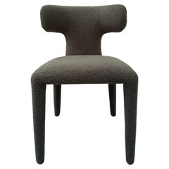 Organic Modern Grey Bouclé Dining Chair Instinto