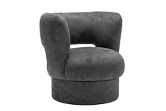 Sillón «Ritual» de terciopelo gris moderno y orgánico